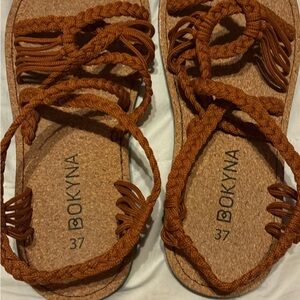 Bokyna Women's Braided Tan Sandals